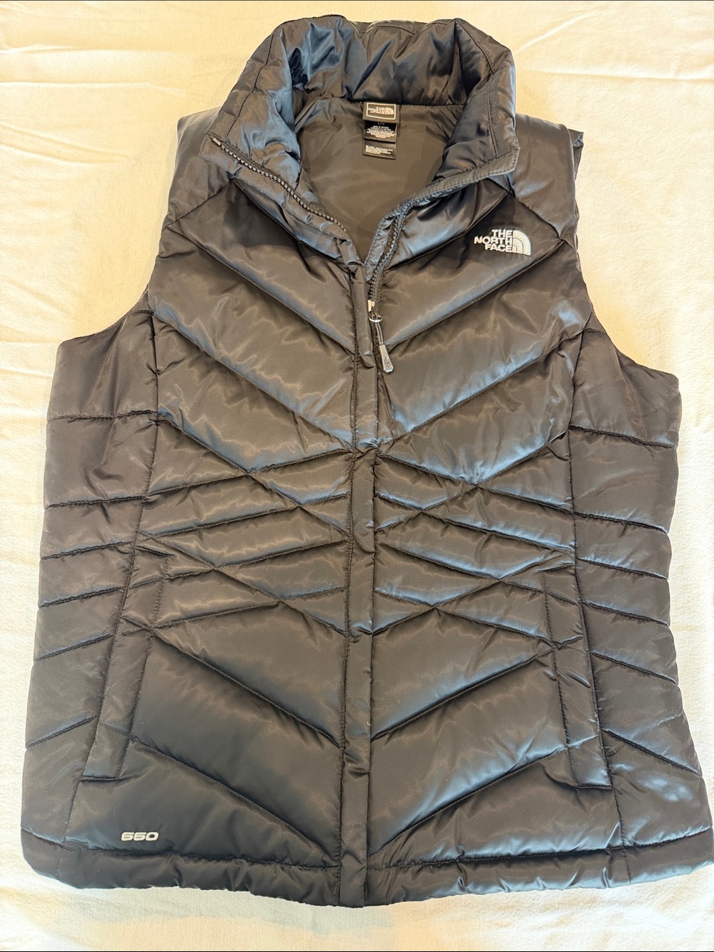 The North Face Black Chevron Quilted Insulated Vest